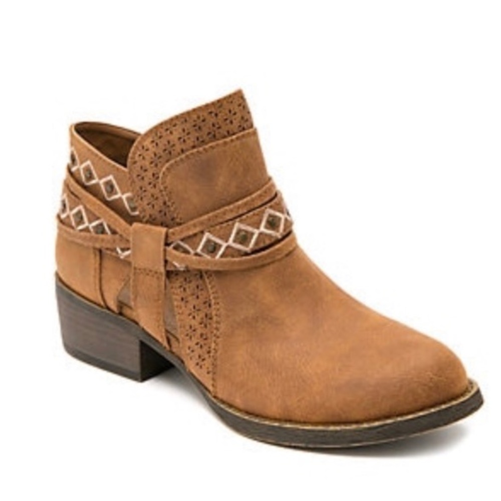 New SUGAR Cognac Distress Thunderdome Short Boots